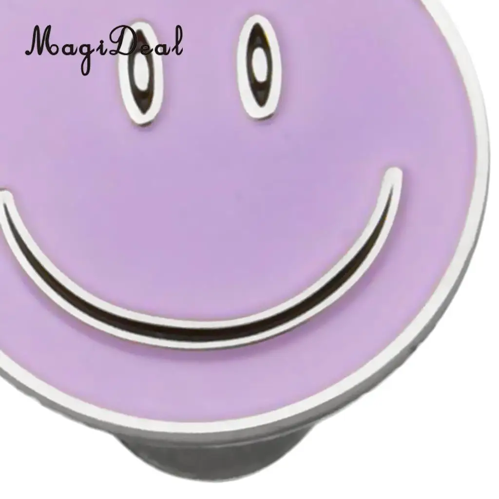 Professional Sturdy Smile Face Magnetic Cap Hat Visor Clip Golf Ball Marker Gift Purple Golf Accessories