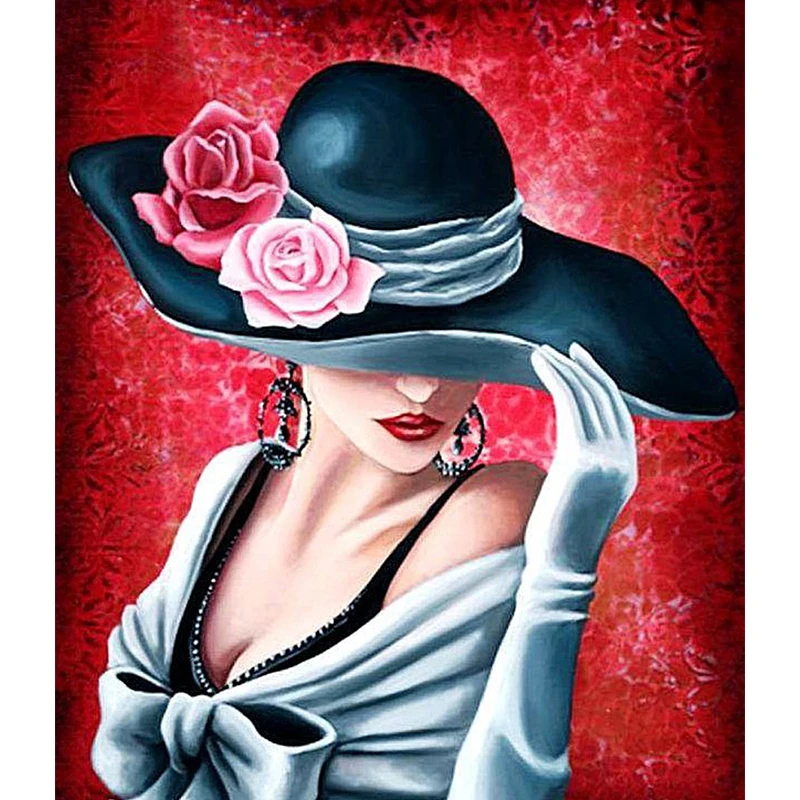 

All, Diamond Embroidery, People, Hat Women, 5D, Diamond Painting, Cross Stitch, 3D, Diamond Mosaic, Needlework, Handicraft, Chri