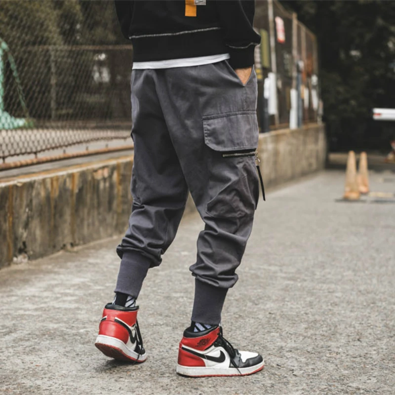 Spring Summer Mens Pants Fashion Sweatpants Mens Joggers  Plus Size 5XL Harem Pant Big Pockets Cargo Pants Casual  Loose  Cotton