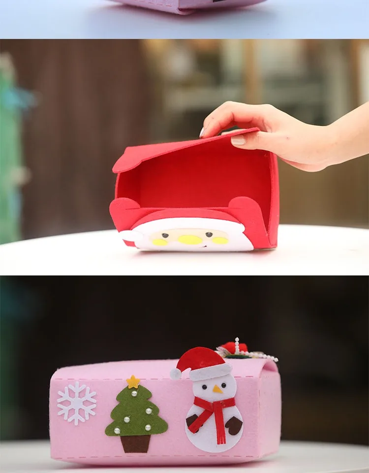 Ручная работа DIY милый бумажный чехол для салфеток s легко ручная работа войлочная коробка 14 цветов рождественский стиль бумажные коробки для полотенец войлочный diy пакет