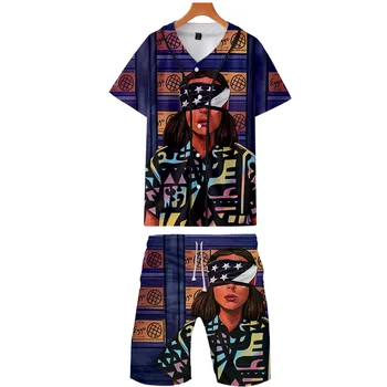 

2019 Stranger things two piece set jackets and shorts Kpop Fashion new brand cool print Stranger things baseball jacket for men