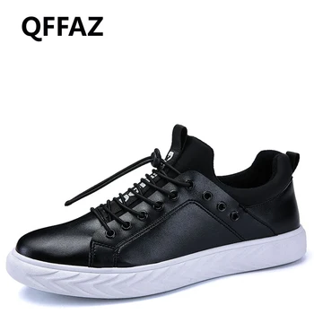 

QFFAZ 2018 New Comfortable Casual Shoes Black Men Shoes Quality PU Leather Shoes Men Flats Moccasins Bullock Men Oxfords Shoes