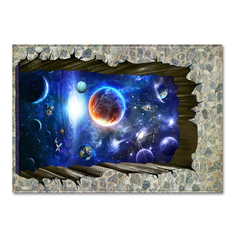 Nordic Printed 3D Carpet Soft Flannel Home Area Rugs Parlor Galaxy Space Anti-slip Mats Large Size Carpets for Living Room Decor - Цвет: C1014-8