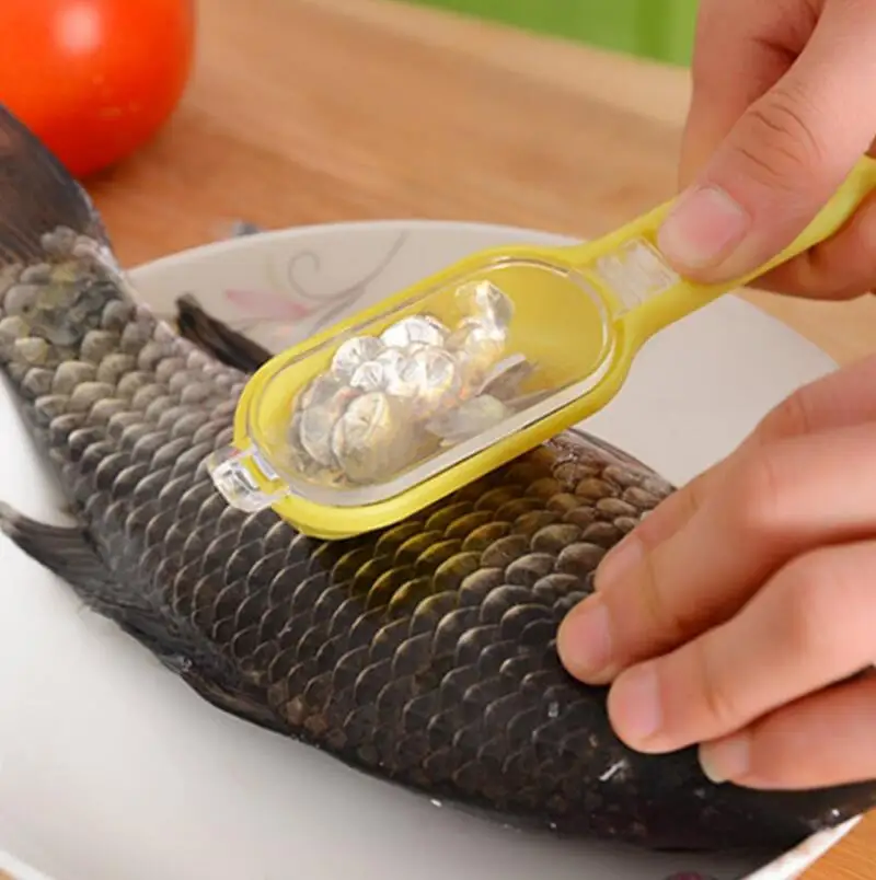 Durable de plástico de escala de peces removedor de raspador limpiador Scaler utensilios de cocina policía LX6693