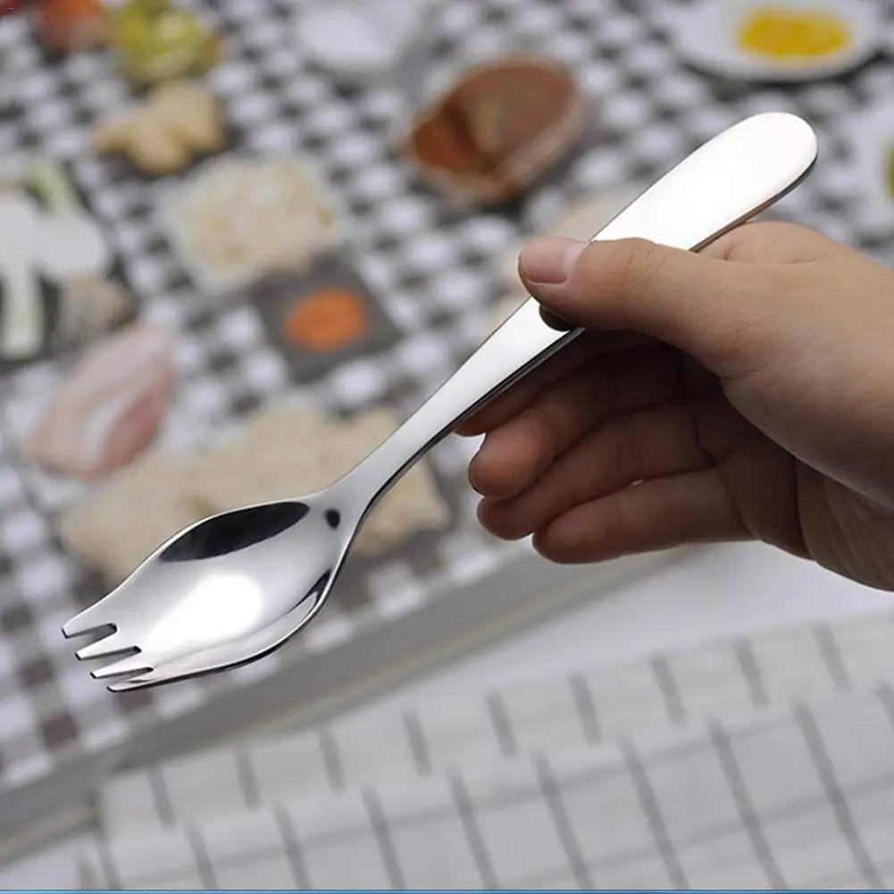 

1pc Stainless Steel Spoon Fork Knife Portable Salad Spoon Cooking Utensil Outdoor Picnic Tableware