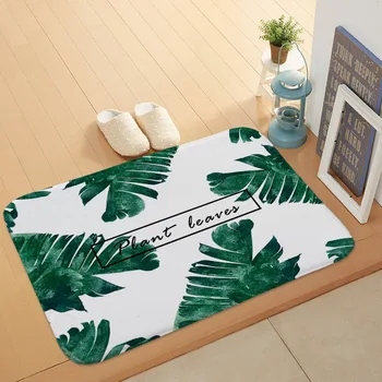 

Tropical Leaves Floor Mat Anti-slip Water Absorption Carpet Kitchen Mat Door Mat Kitchen Carpet Toilet Tapete Rug Porch Doormat