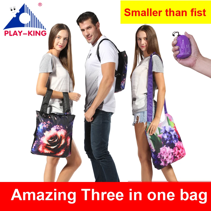 

PLAYKING Foldable bag Travel mini Backpack Printing Male Waterproof Women men school backpacks for girls teenagers sac a dos