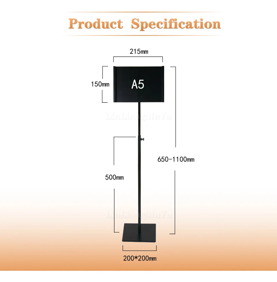 Linliangmuyu высококачественные металлические держатели вывесок для А5 продвижение продаж/ценник/направление напольная стойка плакат дисплей рамка BJP01
