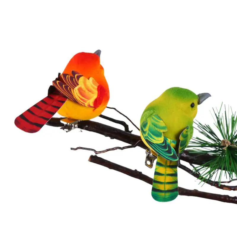 

2pcs/Pack Cute Simulation Bird with Clip Curtion Decoration Clothes Ornament Plants Trees Decoration (Random Color Delivery)