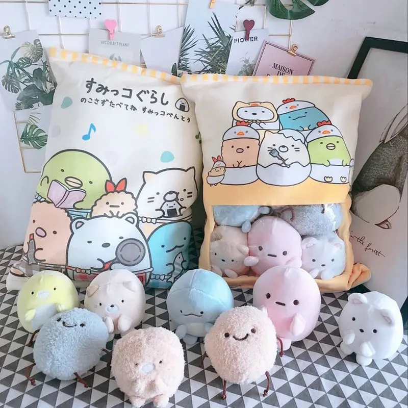 A Bag Of Sumikko Gurashi Plush 8 pcs Japanese Animation Sumikko Gurashi Soft Pillow Corner Bio Cartoon Doll for Kids children