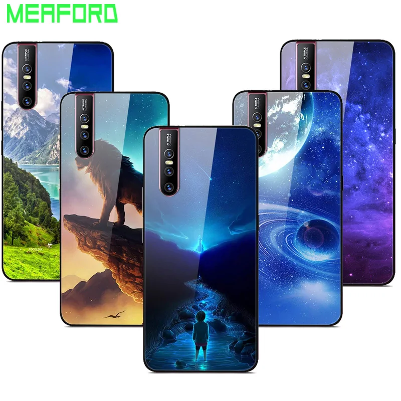 Чехол для VIVO V15 Pro чехол из закаленного стекла VIVOV15 с изображением планеты и