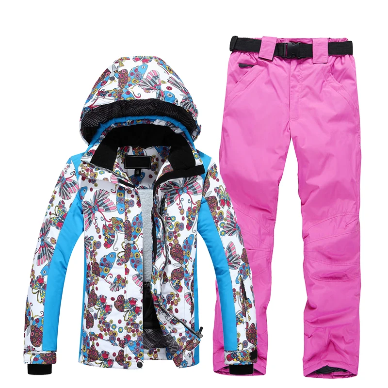 

Ski Suit Women Warm Waterproof Skiing Suits Set Ladies Outdoor Sport Winter Coats Snowboard Snow Jackets and Pants Free Shipping