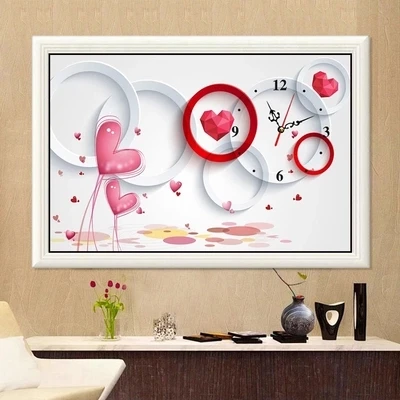 

DIY Wall Clock 5D Diamond Painting Cross Stitch Rose Watch Full Dimaond Embroidery Flower Diamond Mosaic Rhinestones Needlework
