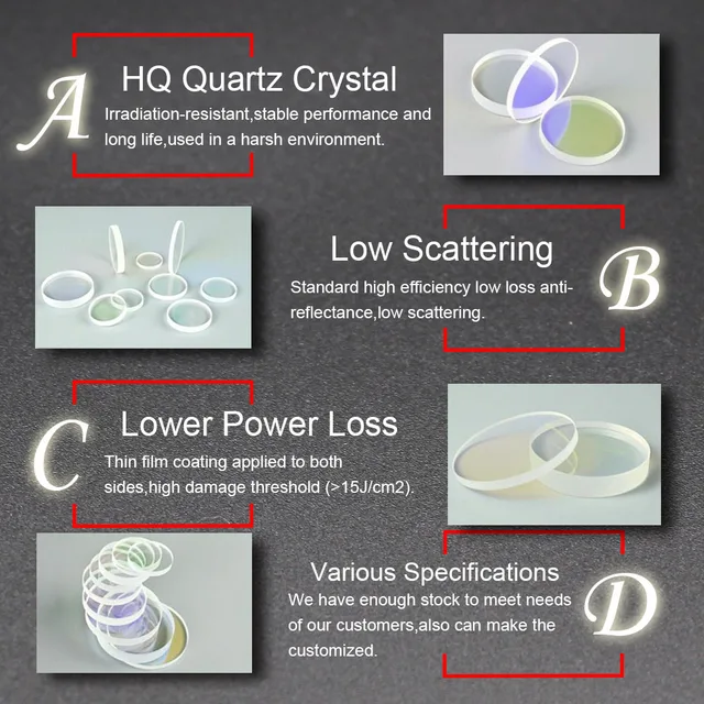 JHCHMX Laser Protective Windows/Lens Fused Silica Lens 18*2 20*2/3/4 22.35*4 30*5 27.9*4.1 36*5 37*7mm For Fiber Laser Machines 6