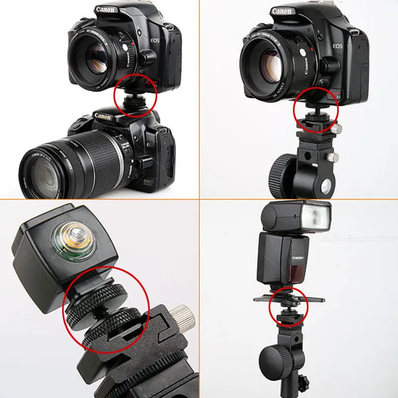 1 4 Tripod Mount Screw with Double Layer to Flash Hot Shoe Adapter Holder Mount Photo Studio Accessories (7)