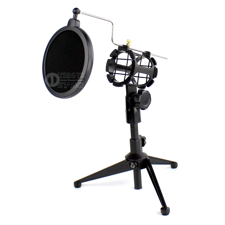 Настольная металлическая стойка для записи микрофона, настольный держатель для ветрового экрана, поп-фильтр, штатив с пауком, микрофон, амортизирующее крепление для MXL 603 606 CR21