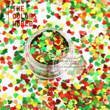 Рождественские-282 смешанные Блестки для ногтей цвета в форме сердца 3,0 мм Размер Блестки для дизайна ногтей и DIY рождественские украшения