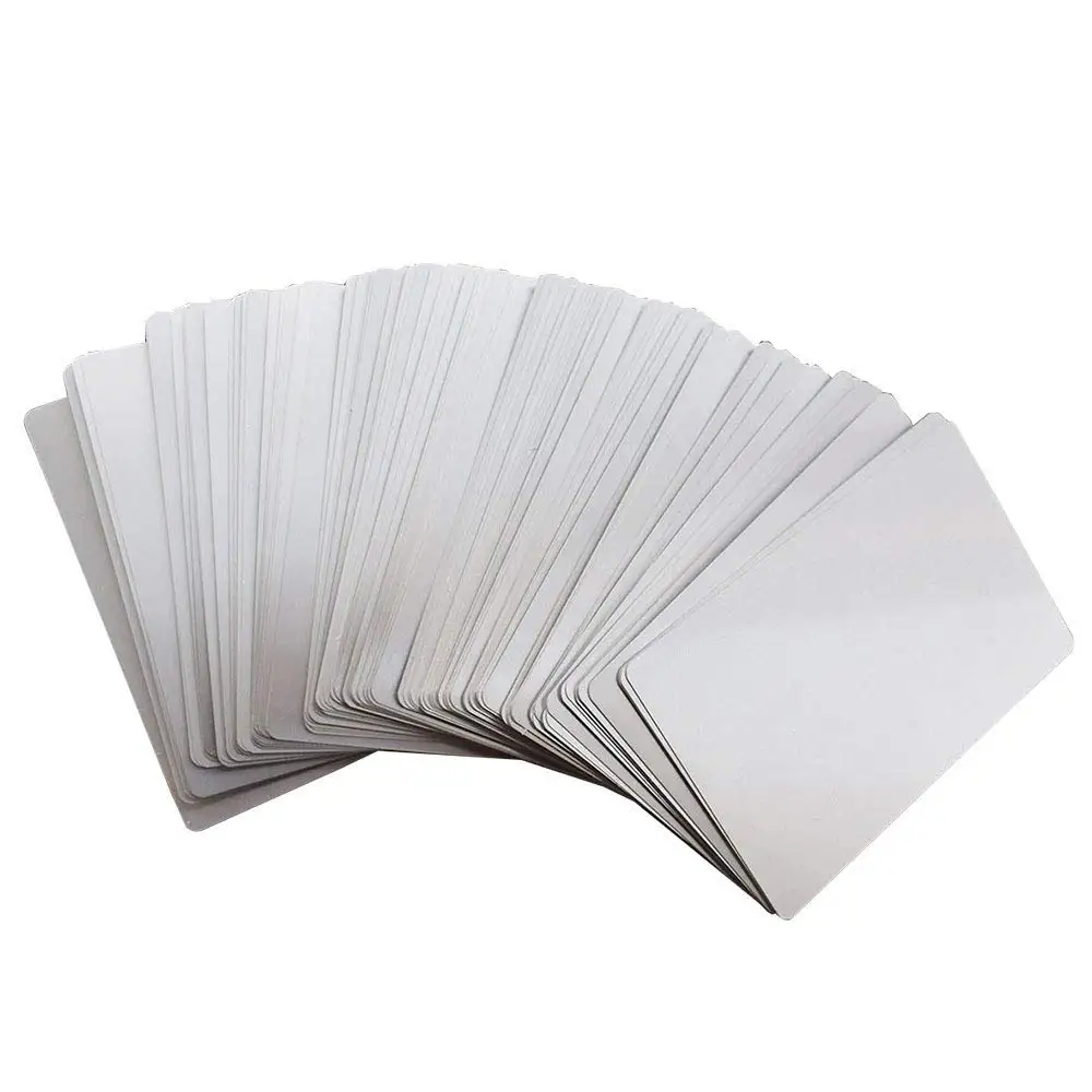 100pcs Sublimation Metal Business Cards Laser Engraved Metal Business