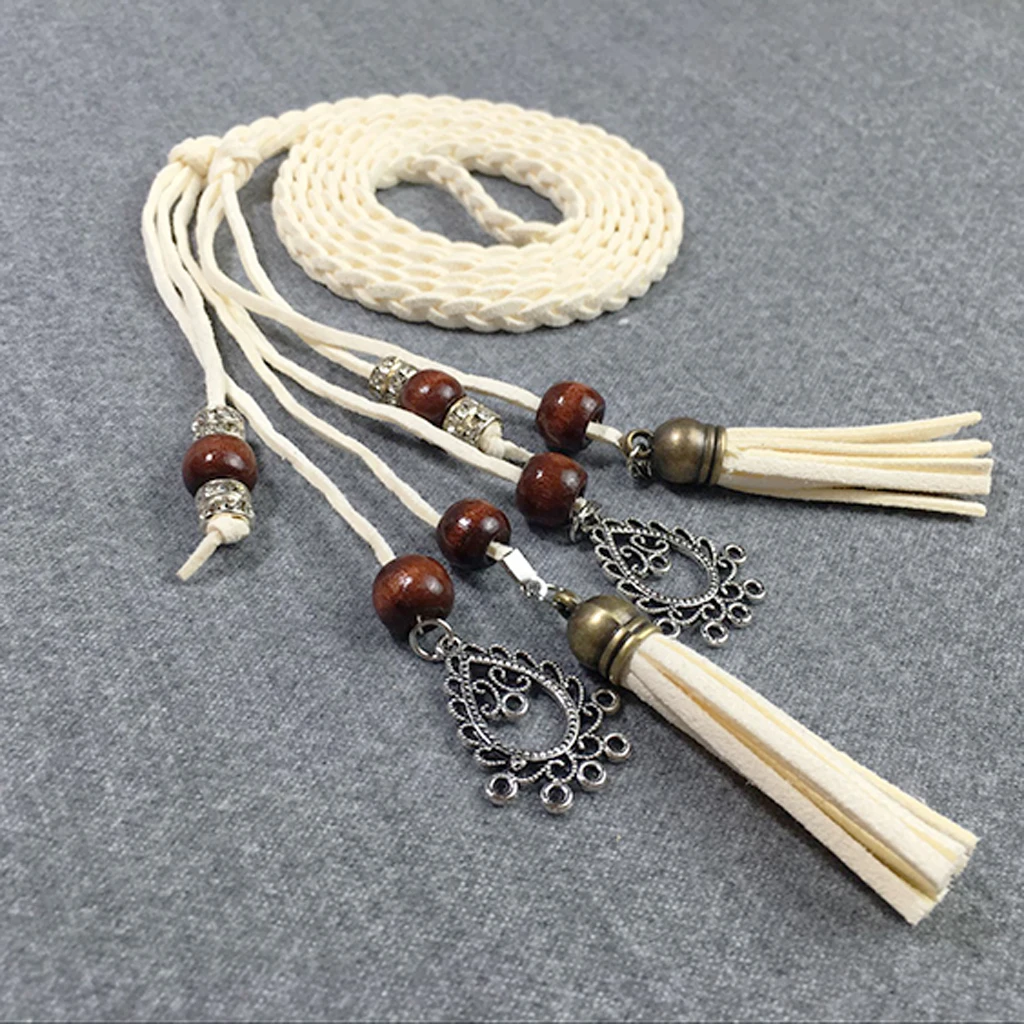 Ladies Women Waist chain 165cm Woven Tassel Waistband Braided Belt Hot Sale Waist Rope Women Decorated Waist Belts
