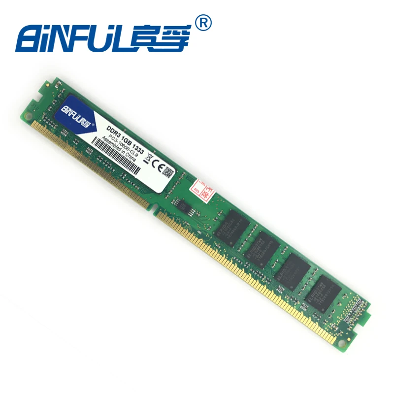 Binful бренд DDR3 PC3-10600 1 ГБ 1333 МГц для настольных ПК оперативная Память память 240pin совместим с настольными ПК для Intel и AMD