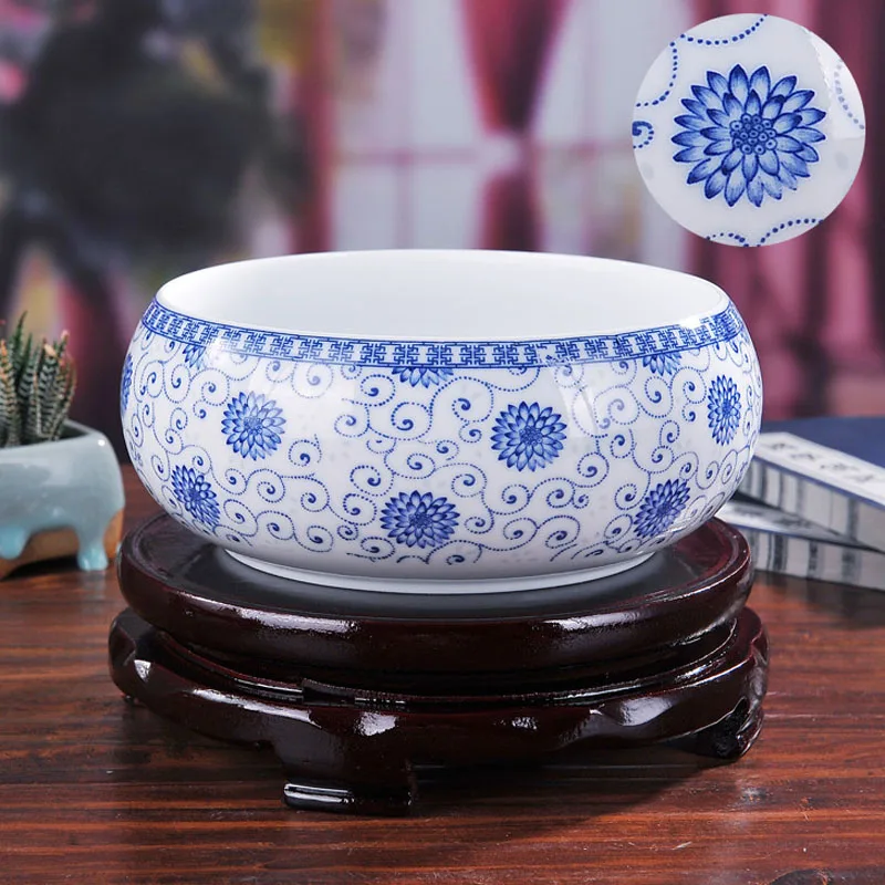 Ceramic Porcelain Flower Fish Nursery Bowl With Floral Pattern Painting For Traditional Chinese Syle Home Decoration Flower Pattern Flower Flowerflower Fish Bowl Aliexpress