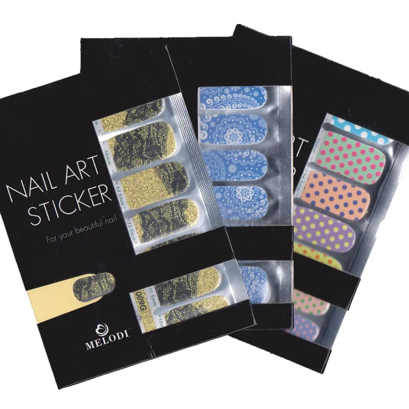 

2017 MDP series newest 14 pcs strips press Vacuum packaging 3d wrap nail art polish stickers love see details