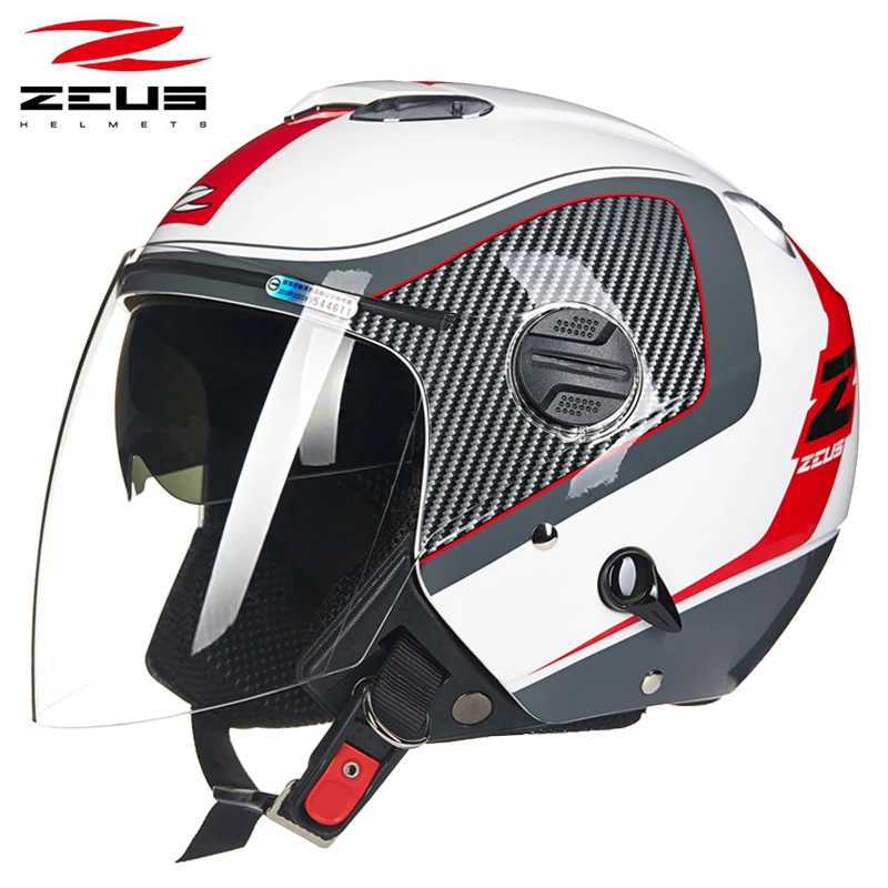 

ZEUS 202 double lenses Motorcycle half face Helmet motorbike Upscale Protective Gear
