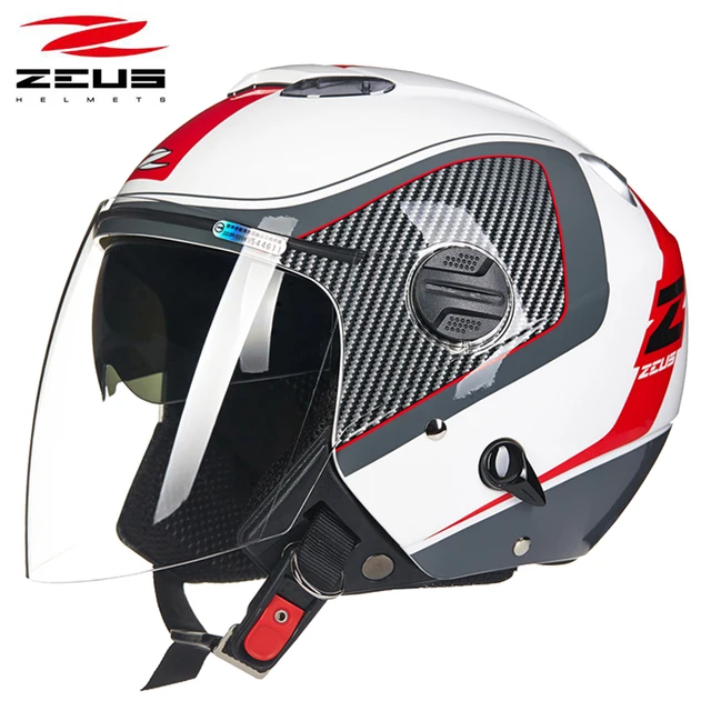 Best Offers ZEUS 202 double lenses Motorcycle half face Helmet motorbike Upscale Protective Gear