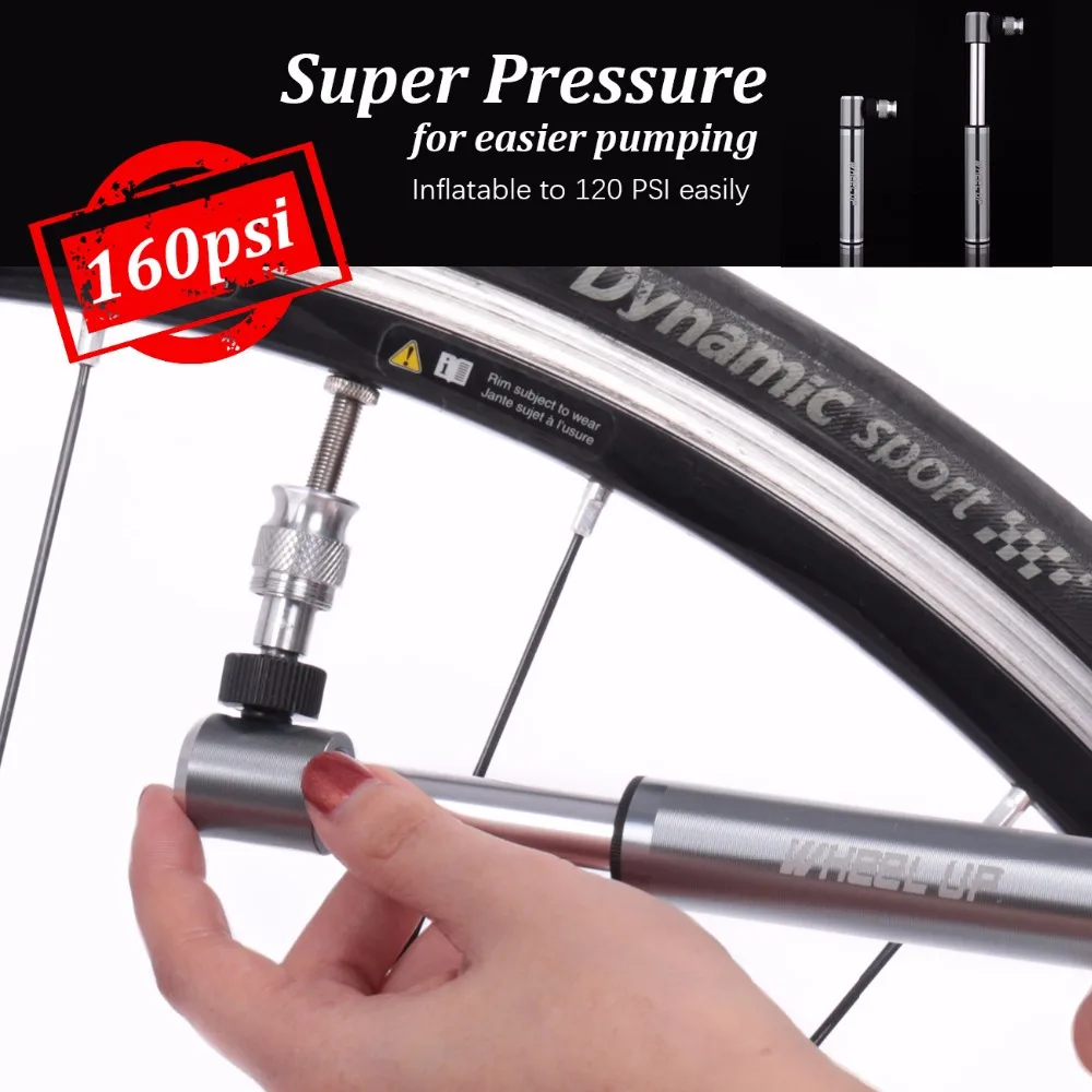 WHEEL UP Cycling Hand Air Pumps MTB Mountain Bike Motorcycle InflatorsPortable Mini Bicycle Pump Tire Ball Inflator 84g 160 PSI WHEEL UP Cycling Hand Air Pumps MTB Mountain Bike Motorcycle InflatorsPortable Mini Bicycle Pump Tire Ball Inflator 84g 160 PSI