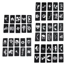 OPHIR 50x Airbrush Sheet Stencils 5 Series for Body Paint Temporary Tattoo Stencils,Tattoo Accesories Kit 7.1 x 3.6cm_TA032(A-E) golden phoenix book 14 temporary airbrush tattoo stencils mickey mouse and donald duck series for body art paint makeup cosmetic