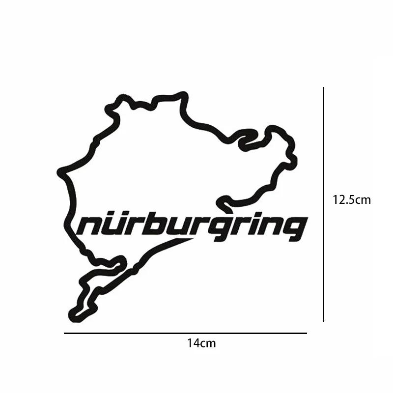 14cm12.5cm Car Styling Racing Road Racing Nurburgring Creative Fashion Window Stickers (3)