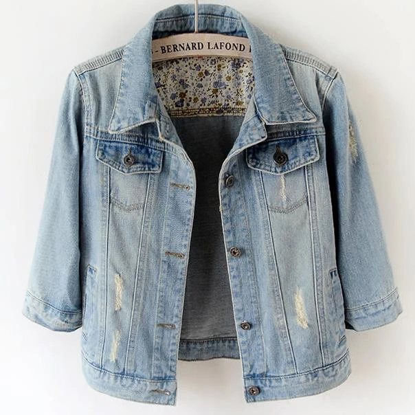 plus size blue jean half jacket