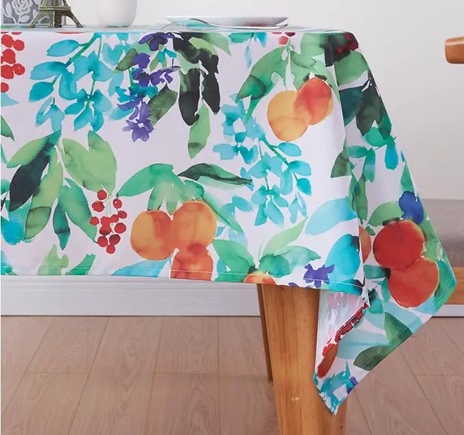 

Fyjafon Thick Table Cloth Waterproof Oil Proof Tablecloth Polyester Fruit Printed Table Cover100*100/130*180/140*200/140*220