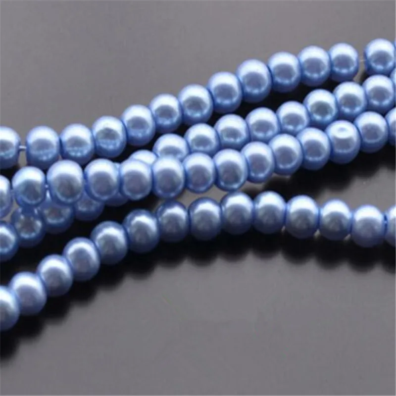 Loose 3mm 10mm Sky Blue Color Fake Pearl Diy Hand Craft Round