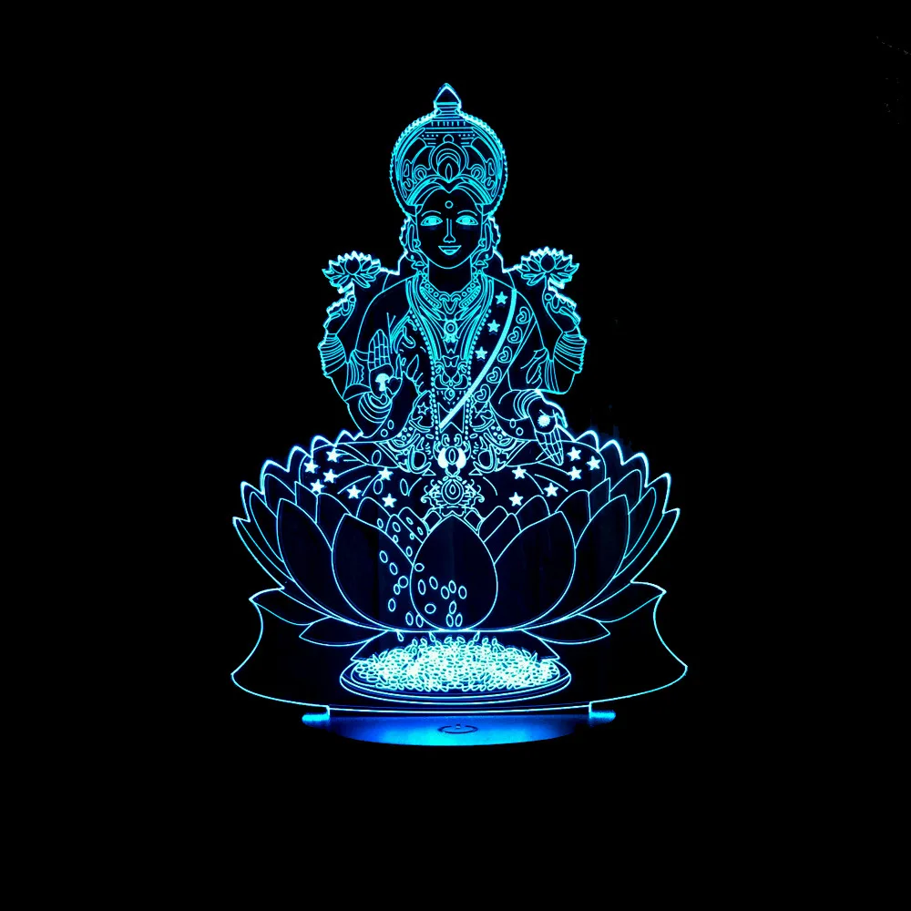 Индийский Богатство Бог Форма 3D ночной Светильник USB Lamparas лампа акриловый Креативный светодиодный светильник ing домашний ночной Светильник для ребенка подарок