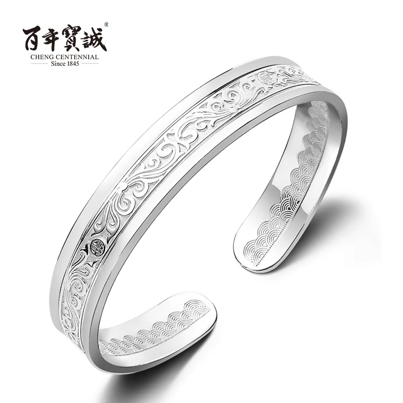 

Cheng Centennial --Jewelry-Sterling Silver Women Bangle Bracelet- Centuries-old Enamel Crafts