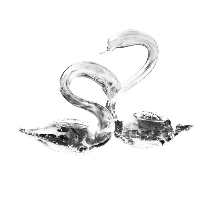 1 Pair Glass Swan Flower Planter Hydroponic Vase Wedding Home Decor Gift