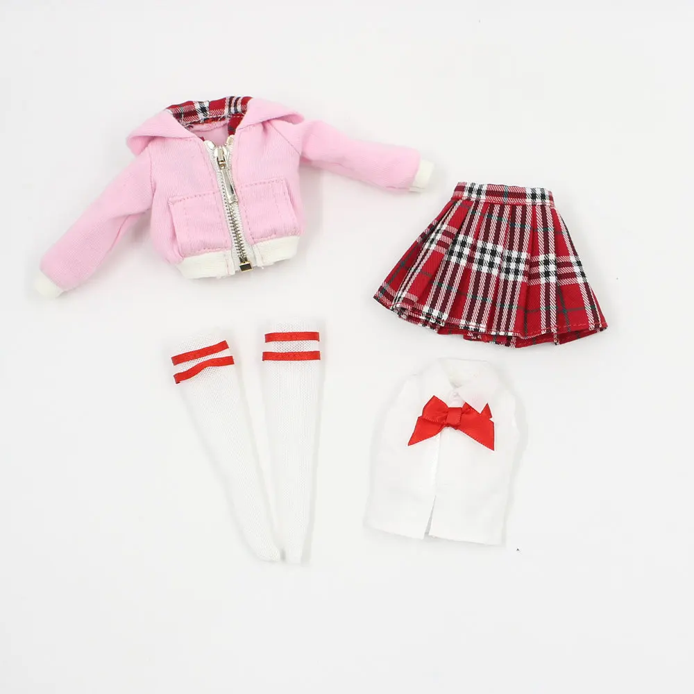 

blyth clothes for pink and red uniform it suitable for 1/6 30cm ICY joint normal Azone body doll