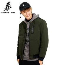 Пионерский лагерь теплая зимняя куртка брендовая мужская одежда повседневные парки мужской воротника Куртка армии цвета: зеленый, черный AMF705301