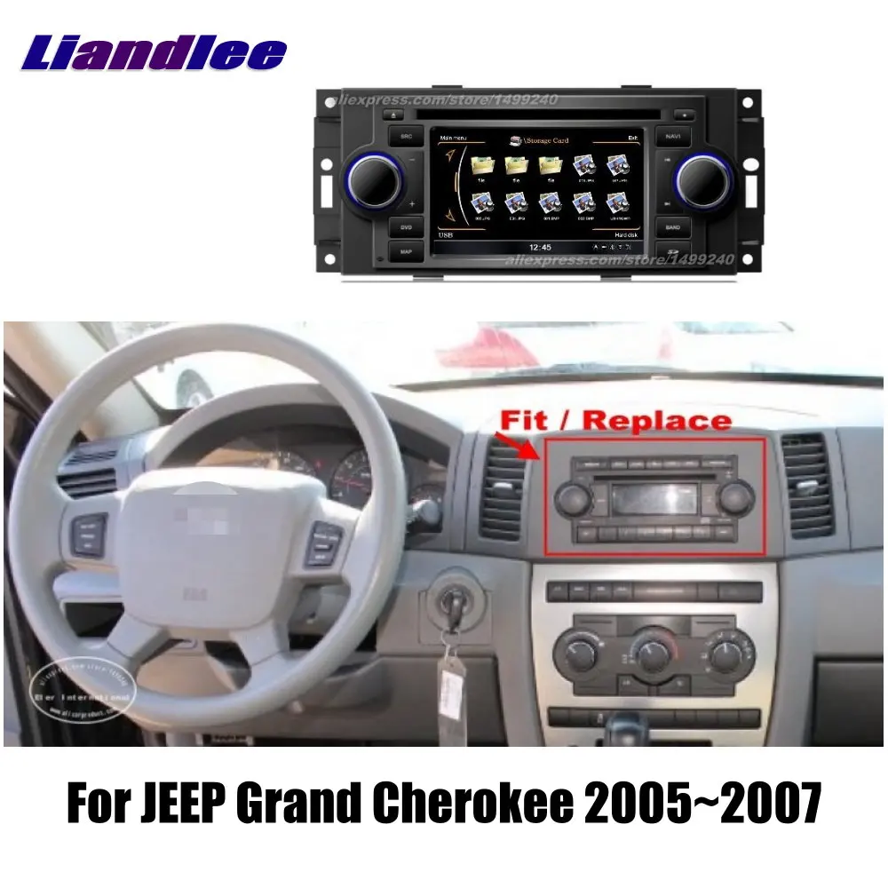 Liandlee 2 Din Автомобильный Android для JEEP Grand Cherokee 2005 ~ 2007 радио GPS карты Карта Навигация