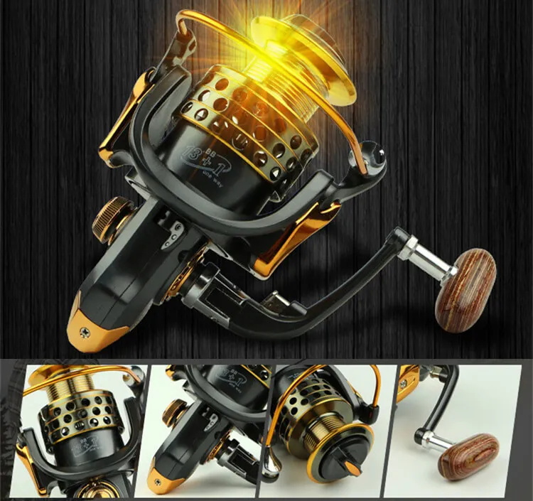 Linha de Carretel de Pesca Vara de Isca Roda de Carga do Mar de Gelo do Lago de Barco l - r Mão Gapless Fiação Fundição Corrico 14bb 1000-7000 5.5: 1 4.7: 4 Cheap Carretilhas de pesca