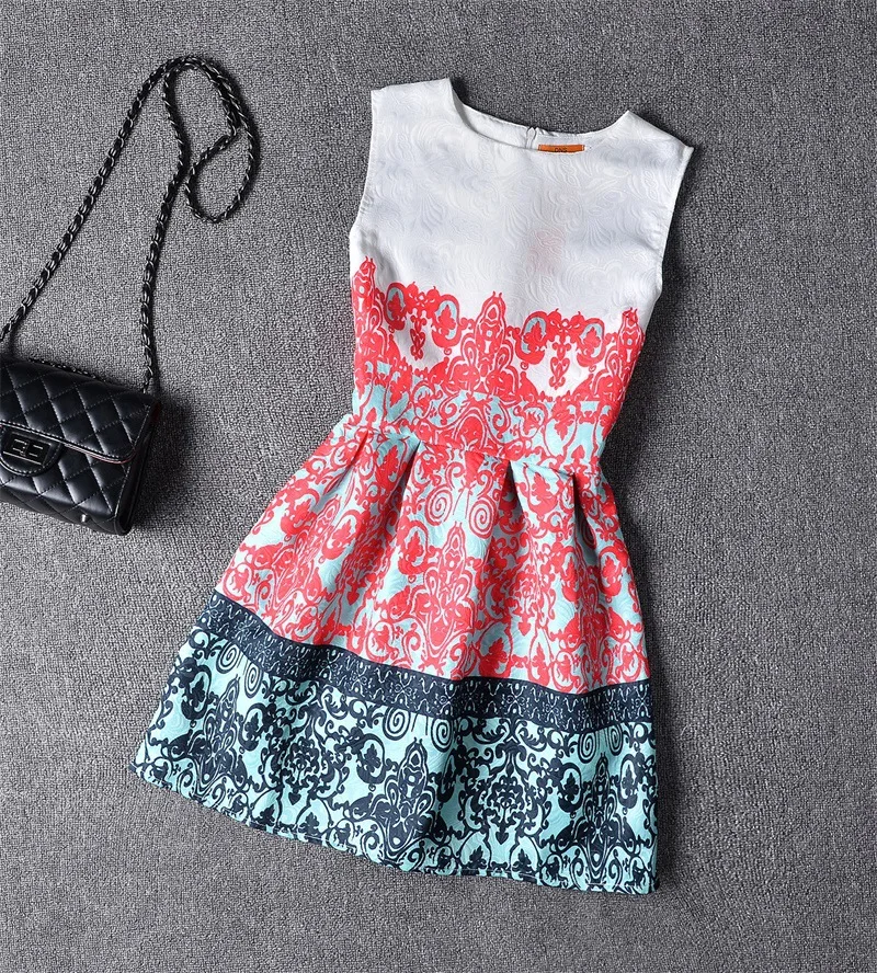 

6-13Y 2017 New Cartoon Character Dress Summer Children Girl Vest Dress Fashion Kids Clothing Cute Design Girls Princess Dresses