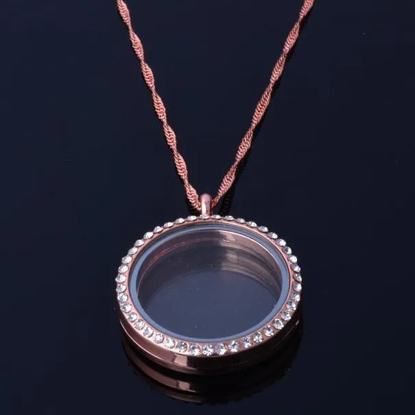 30 мм Круглый Магнитный стеклянный Плавающий Шарм медальон кулон плавающий медальон с цепочкой ожерелье(цепи включены бесплатно