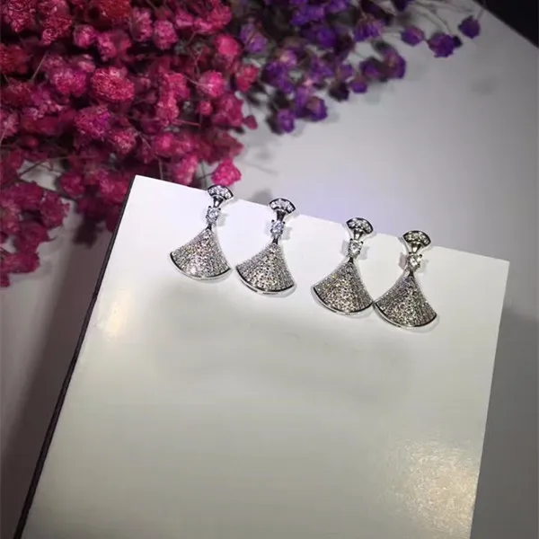 Дизайнерские Модные 925 пробы серебряные ювелирные изделия 3A кубического вечерние циркония партии серьги