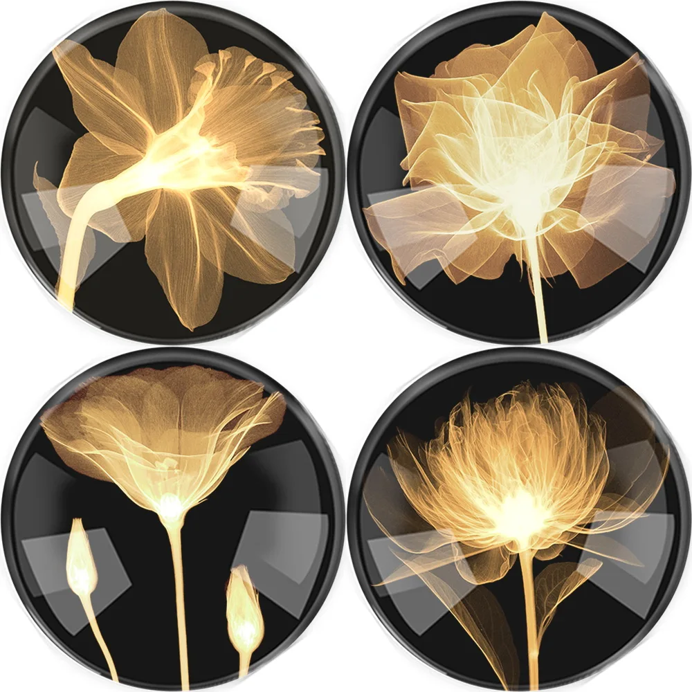 10~25mm 12~50pieces Round Glass Dandelion Flower Flatback Cameo Cabochon Domed DIY Jewelry Charm Photo Pendant Setting