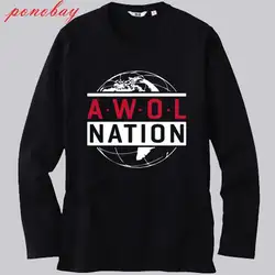 Новый Awolnation электронная рок группа с длинным рукавом черная футболка Размеры S-3XL