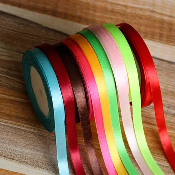 

25 Yards Colorful 1cm Satin Ribbon Gift Packing Cake Box Wedding Party Festival Decorative Crafts Ribbons Christmas Decoration
