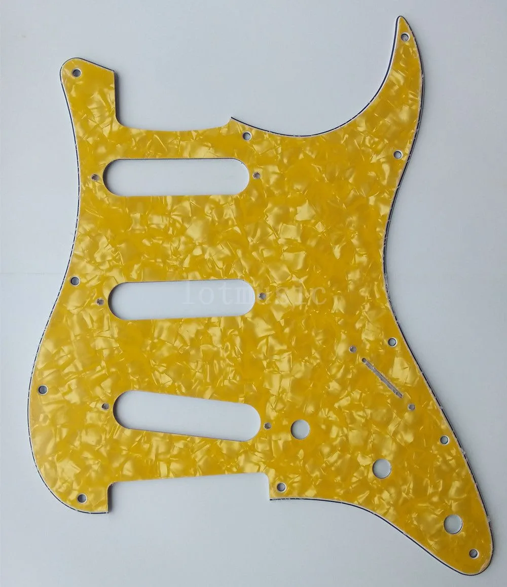 2pcs Yellow Pearl Guitar Pickguard Scratch Plate for Fender Strat Parts SSS 