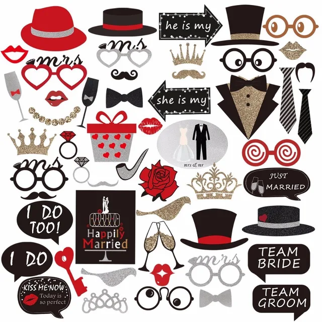 Fun Wedding Photo Booth Props On A Stick Mr Mrs Just Married Fun Wedding Photo Booth Props On A Stick Mr Mrs Just Married Photobooth Diy Kits