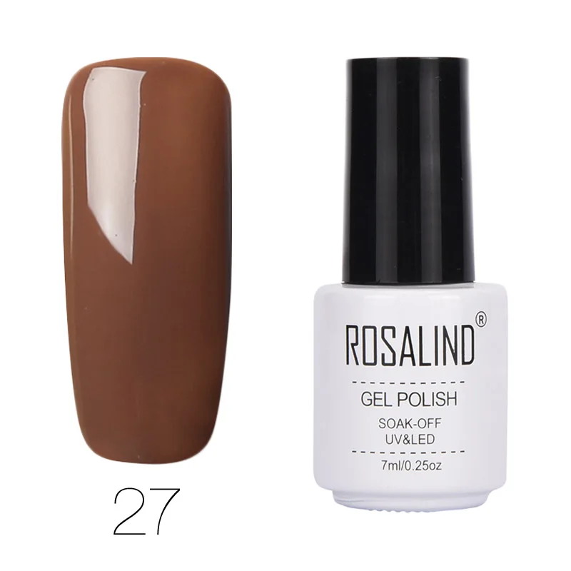 Гель для дизайна ногтей Rosalind 7 мл УФ-лак гель для ногтей полуперманентный лак можно замачивать праймер зеленый лак для ногтей - Цвет: 27